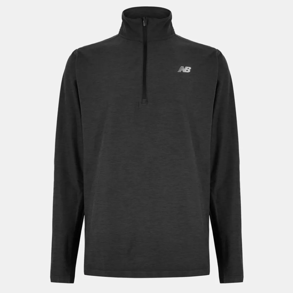 Fitness And Gym Tops*New Balance Mens Balance Spa Dye Q Zp Bkh Blk Heat Xl Gym Top in Black