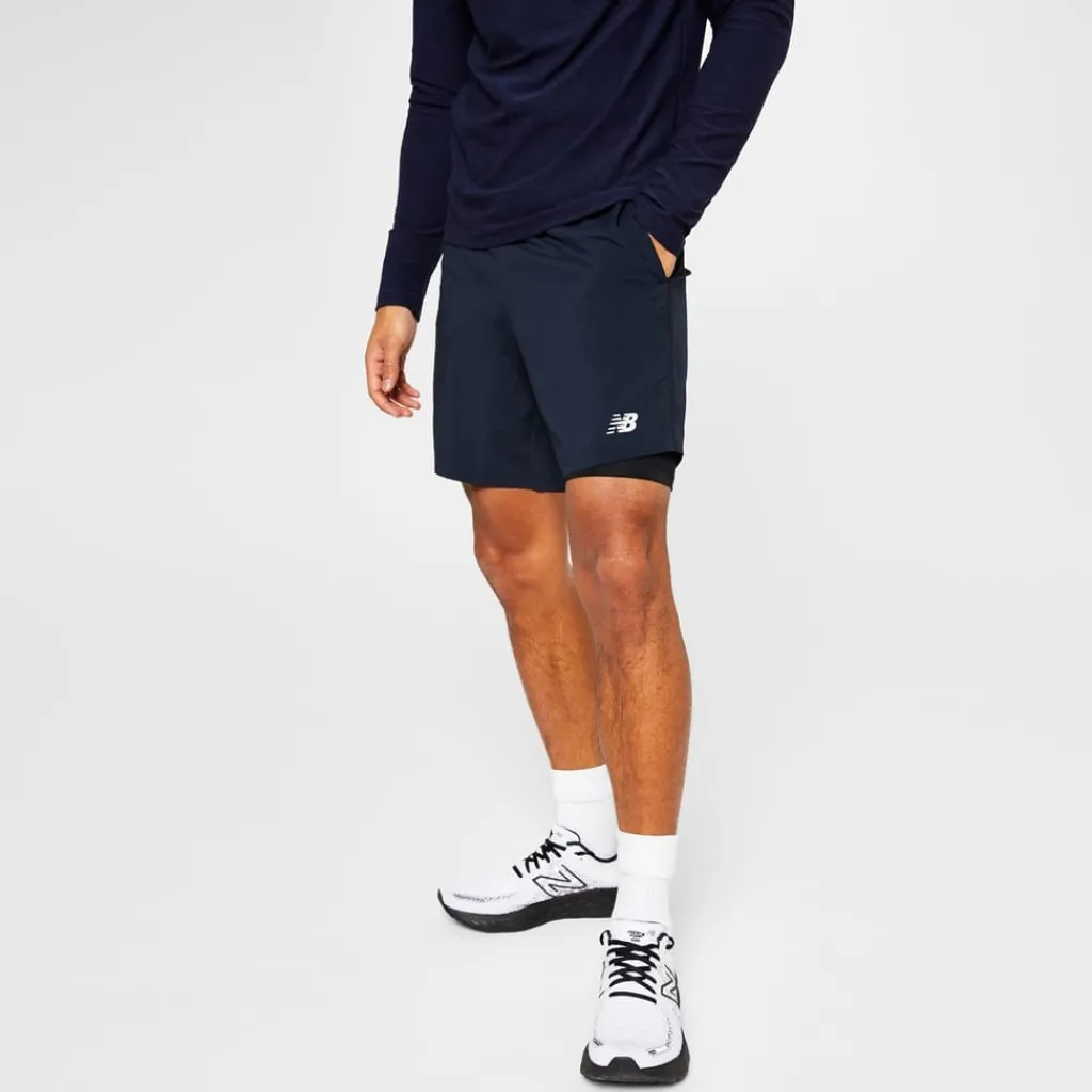 Fitness And Gym Shorts|Fitness And Gymwear*New Balance Mens Balance 2 In 1 7 Inch Running Shorts in Blue