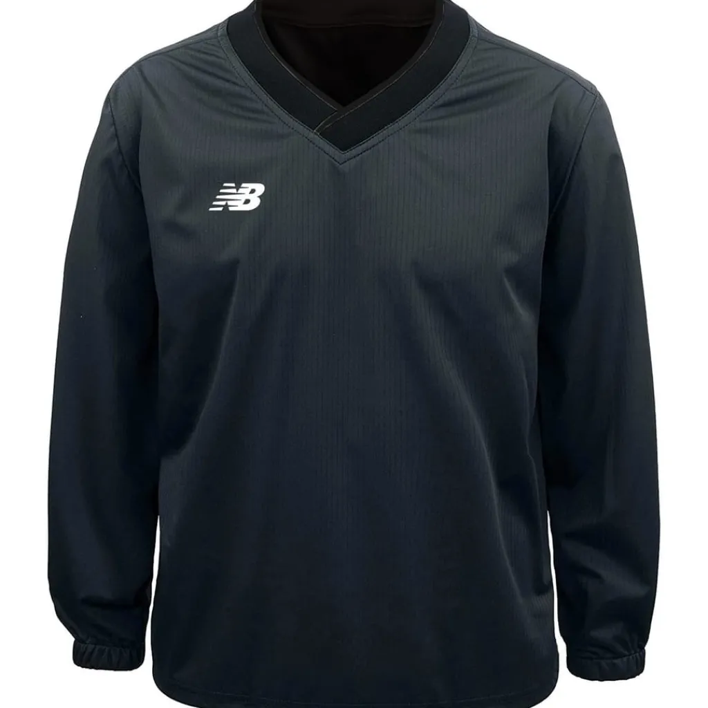 Fitness And Gymwear*New Balance V Neck Regular Fit Long Sleeve Sweatshirt in Black