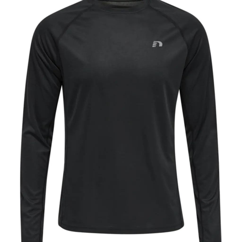 Fitness And Gym Tops*Newline Crew Neck Long Sleeve Regular Fit Tee in Black