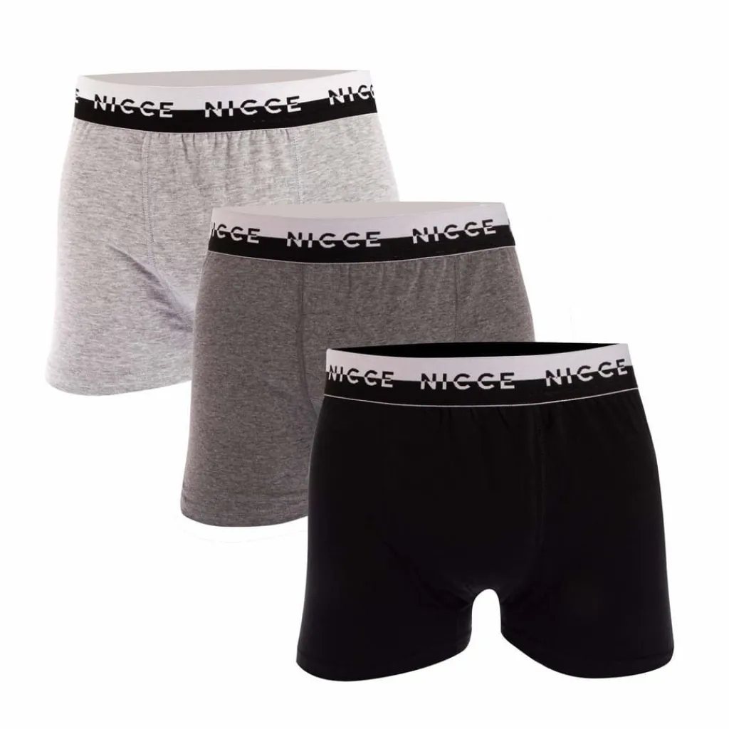 Gifts*NICCE Mens Corgan 3 Pack Boxer Shorts in Black