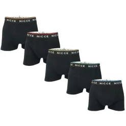 Gifts*NICCE Mens Foxwell 5 Pack Boxer Shorts in Black
