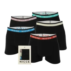 Gifts*NICCE Mens Lazlow 5 Pack Boxer Shorts in Black