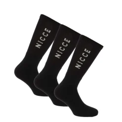 Underwear And Socks*NICCE Mens Rovato 3 Pack Crew Socks in Black