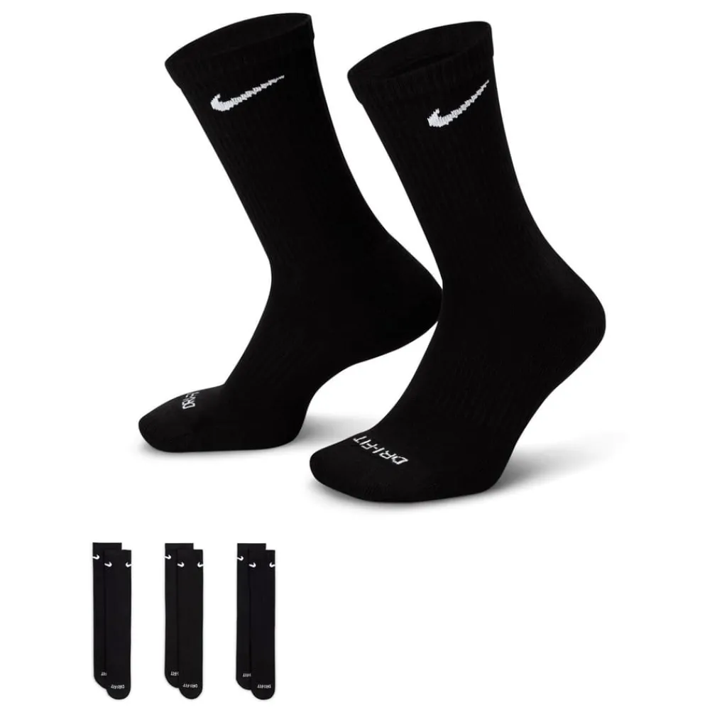 Underwear And Socks*Nike 3 Pack Crew Socks Mens in Black