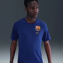 Football And Rugby Clothing*Nike Barcelona T-Shirt Adults in Blue