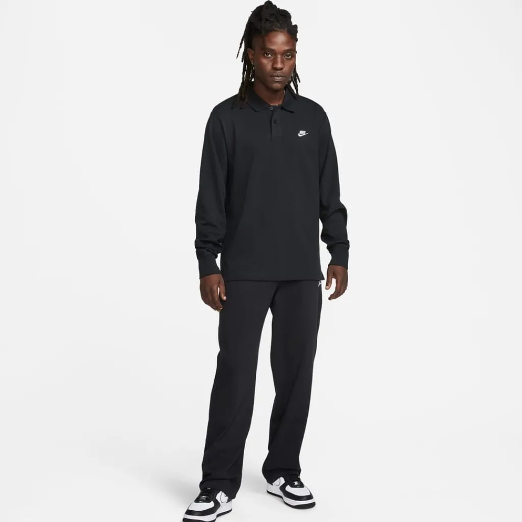 Polo Shirts*Nike Club Long Sleeve Knit Shirt in Black