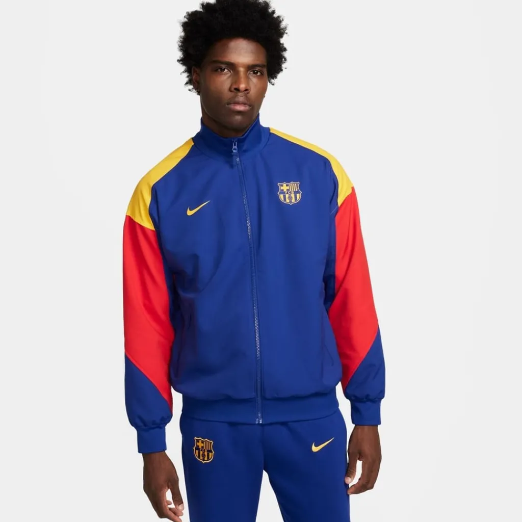 Fitness And Gymwear*Nike Fc Barcelona Chinese New Year Anthem Jacket 2023 2024 Adults in Blue
