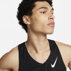 Fitness And Gym Tops*Nike Mens Aeroswift Dri Fit Adv Running Singlet in Black