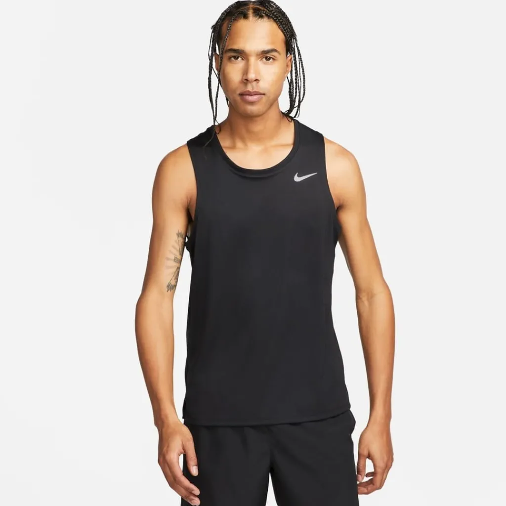Fitness And Gym Tops|Fitness And Gymwear*Nike Mens Dri Fit Miler Running Tank in Black