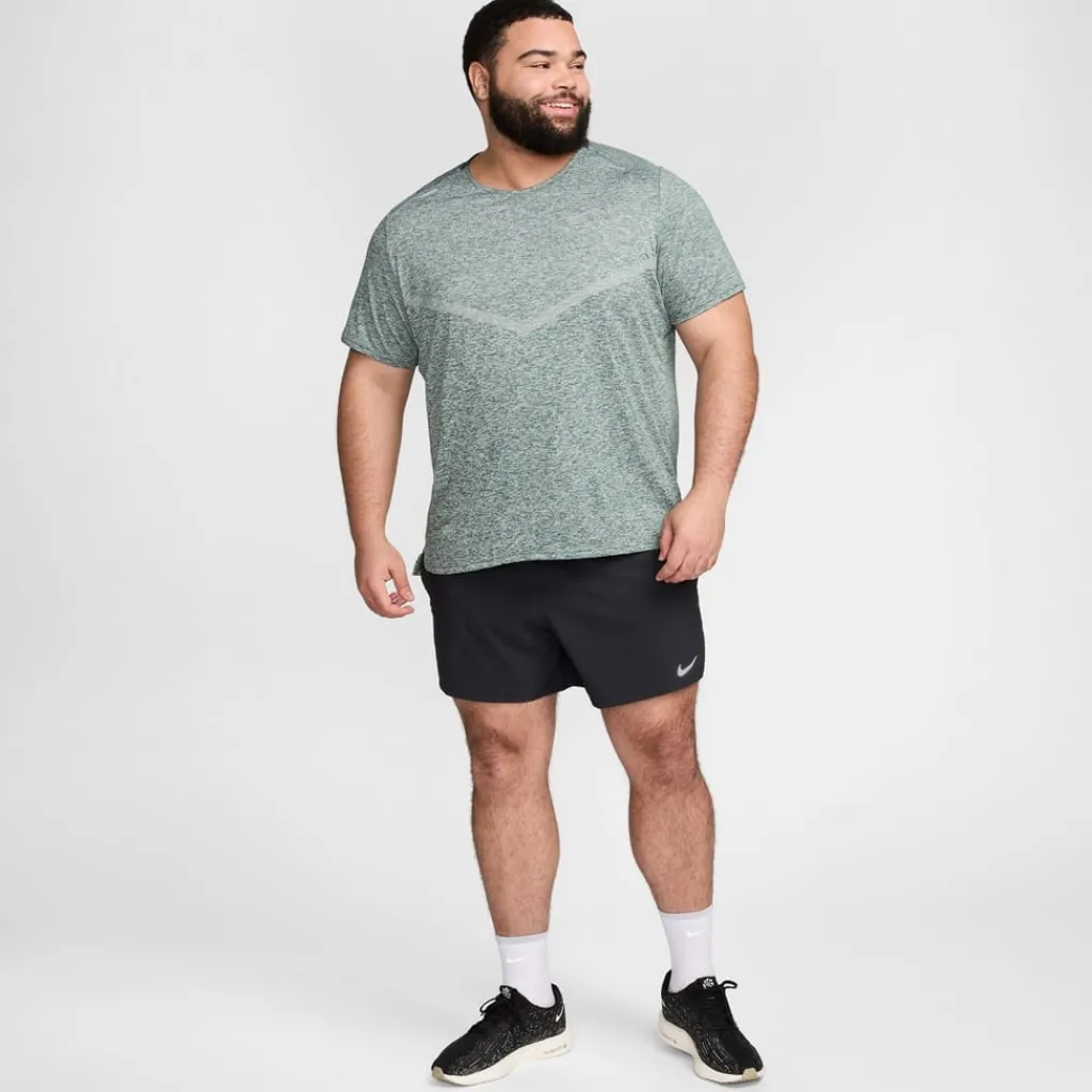 Fitness And Gymwear*Nike Mens Dri Fit Rise 365 Short Sleeve Running Top in Green