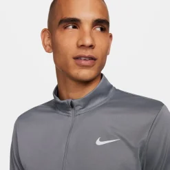 Fitness And Gym Tops*Nike Mens Half Zip Core Long Sleeve Running Top in Grey