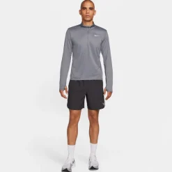Fitness And Gym Tops*Nike Mens Half Zip Core Long Sleeve Running Top in Grey
