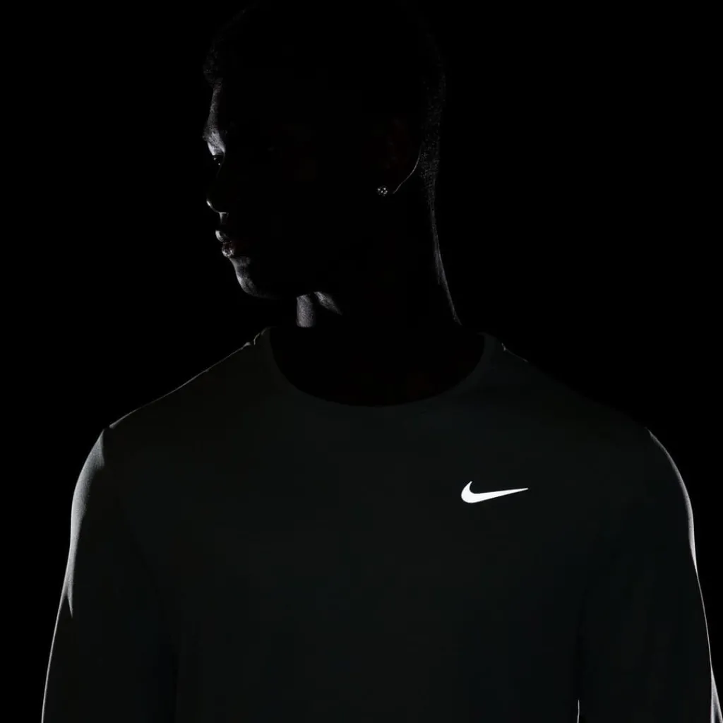 Fitness And Gymwear|Fitness And Gym Tops*Nike Mens Miler Dri Fit Uv Long Sleeve Running Top in Green
