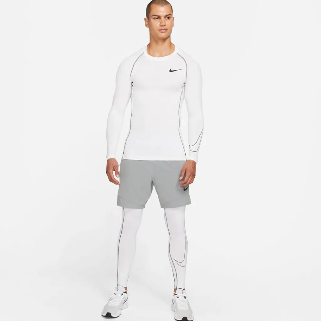 Fitness And Gymwear*Nike Mens Pro Core Long Sleeve T-Shirt in White