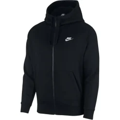 Sweatshirts*Nike Mens Sportswear Club Fleece Full Zip Hoodie in Black