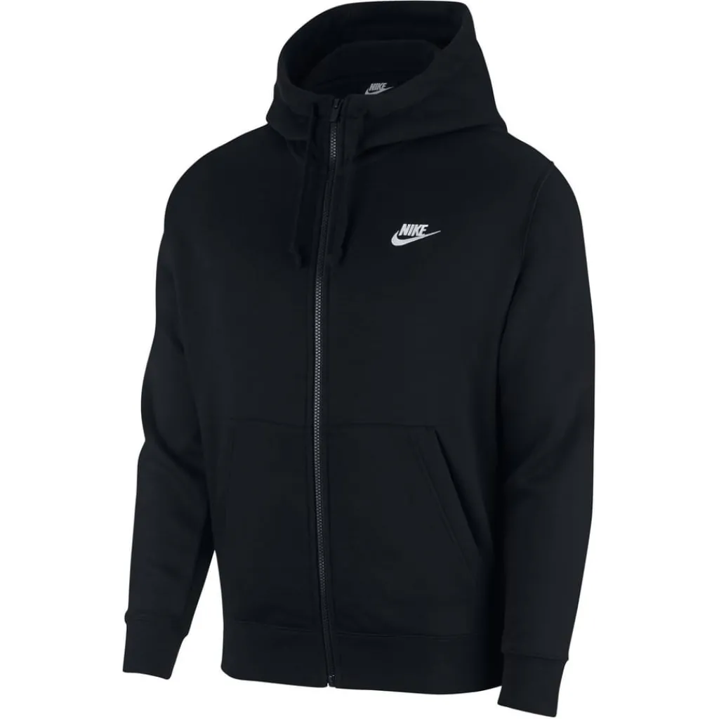 Sweatshirts*Nike Mens Sportswear Club Fleece Full Zip Hoodie in Black
