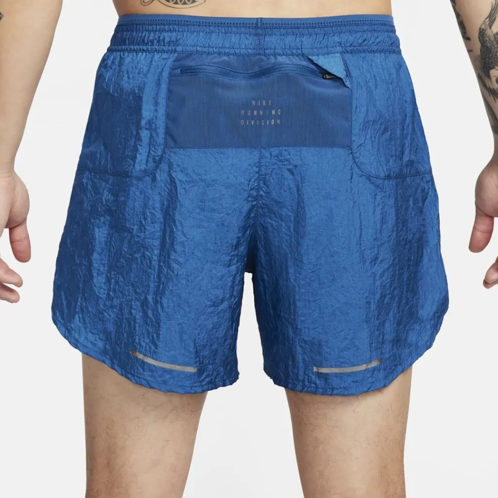 Fitness And Gym Shorts*Nike Mens Stride Running Division Dri Fit 5 Brief Lined Running Shorts in Blue