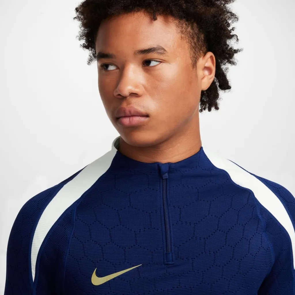 Fitness And Gymwear*Nike Mock Neck Slim Fit Drill Sweatshirt in Blue