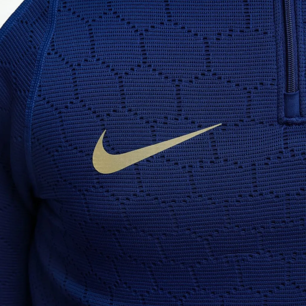 Fitness And Gymwear*Nike Mock Neck Slim Fit Drill Sweatshirt in Blue
