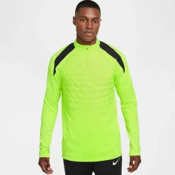 Fitness And Gymwear*Nike Therma Fit Mock Neck Drill Sweatshirt in Yellow