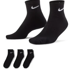 Underwear And Socks*Nike Three Pack Quarter Socks Mens in Black