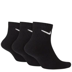 Underwear And Socks*Nike Three Pack Quarter Socks Mens in Black