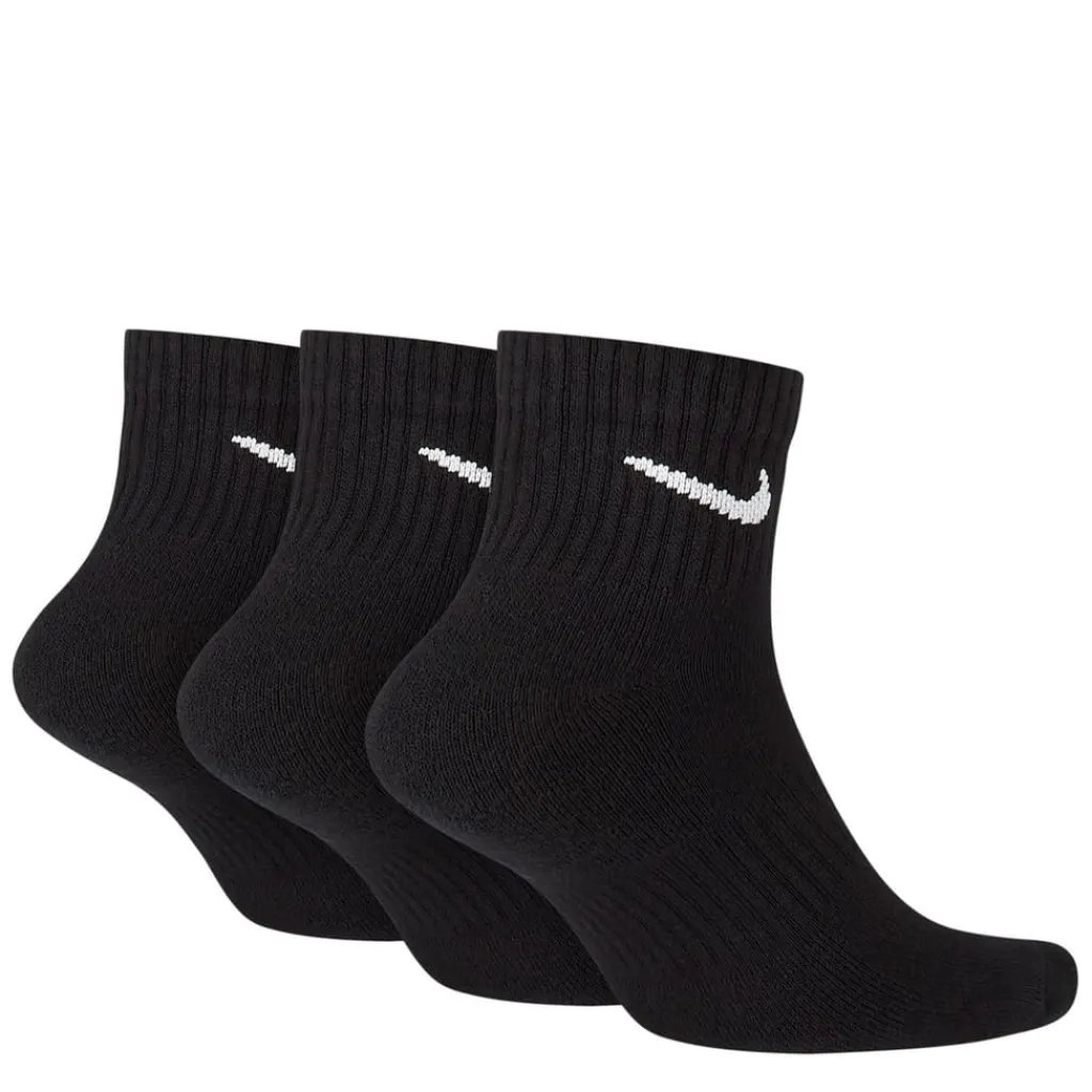 Underwear And Socks*Nike Three Pack Quarter Socks Mens in Black