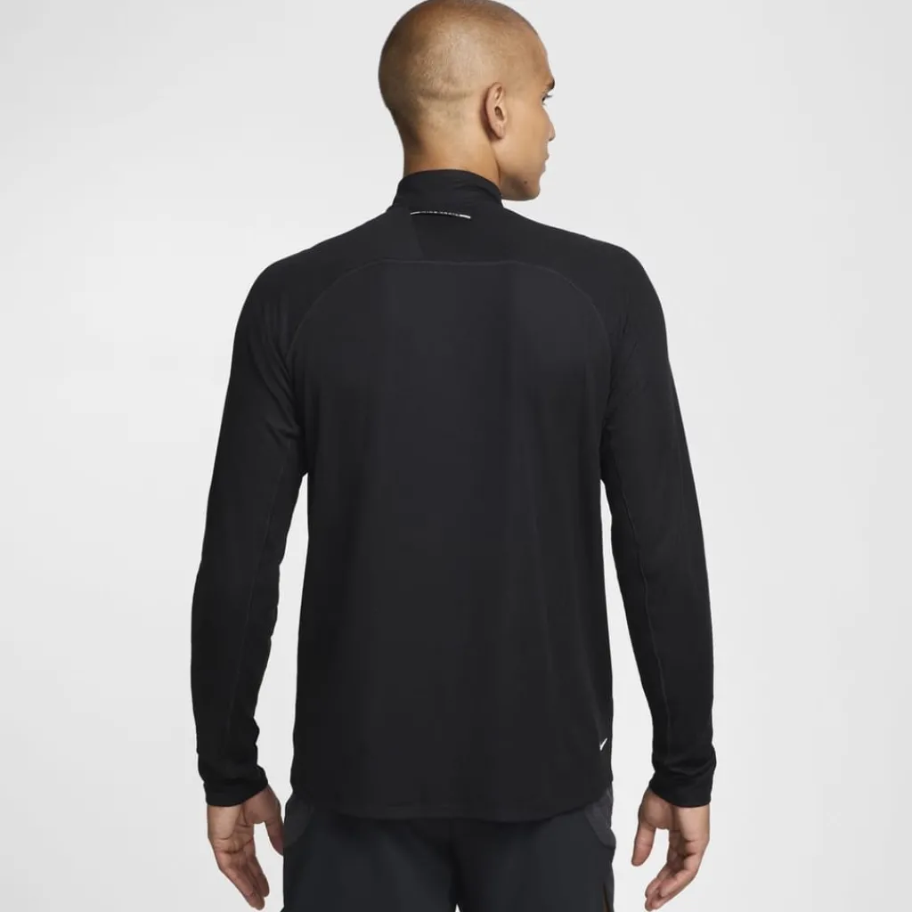 Fitness And Gym Tops*Nike Trail Long Sleeve Mid Layer T-Shirt in Black