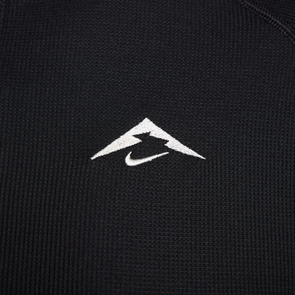 Fitness And Gym Tops*Nike Trail Long Sleeve Mid Layer T-Shirt in Black