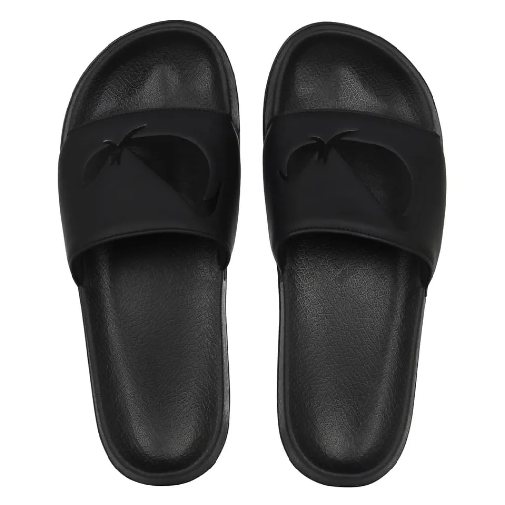 Beach Shoes*No Fear Logo Sliders in Black