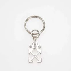 Wallets|Gifts*Off White Arrow Key Holder in Silver