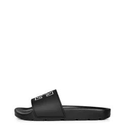 Beach Shoes*Off White Arrow Sliders in Black