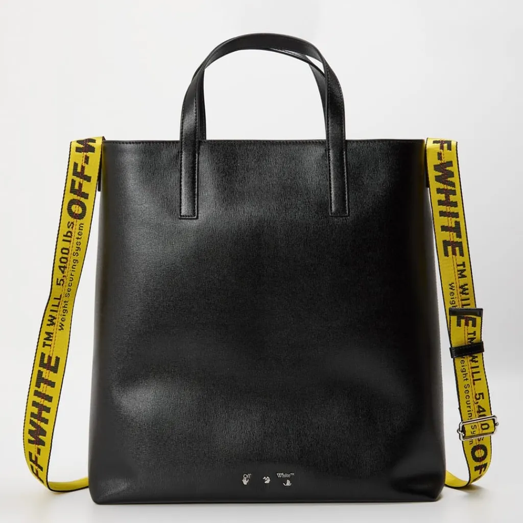 Bags*Off White Bunder Tote with Detachable Strap in Multi