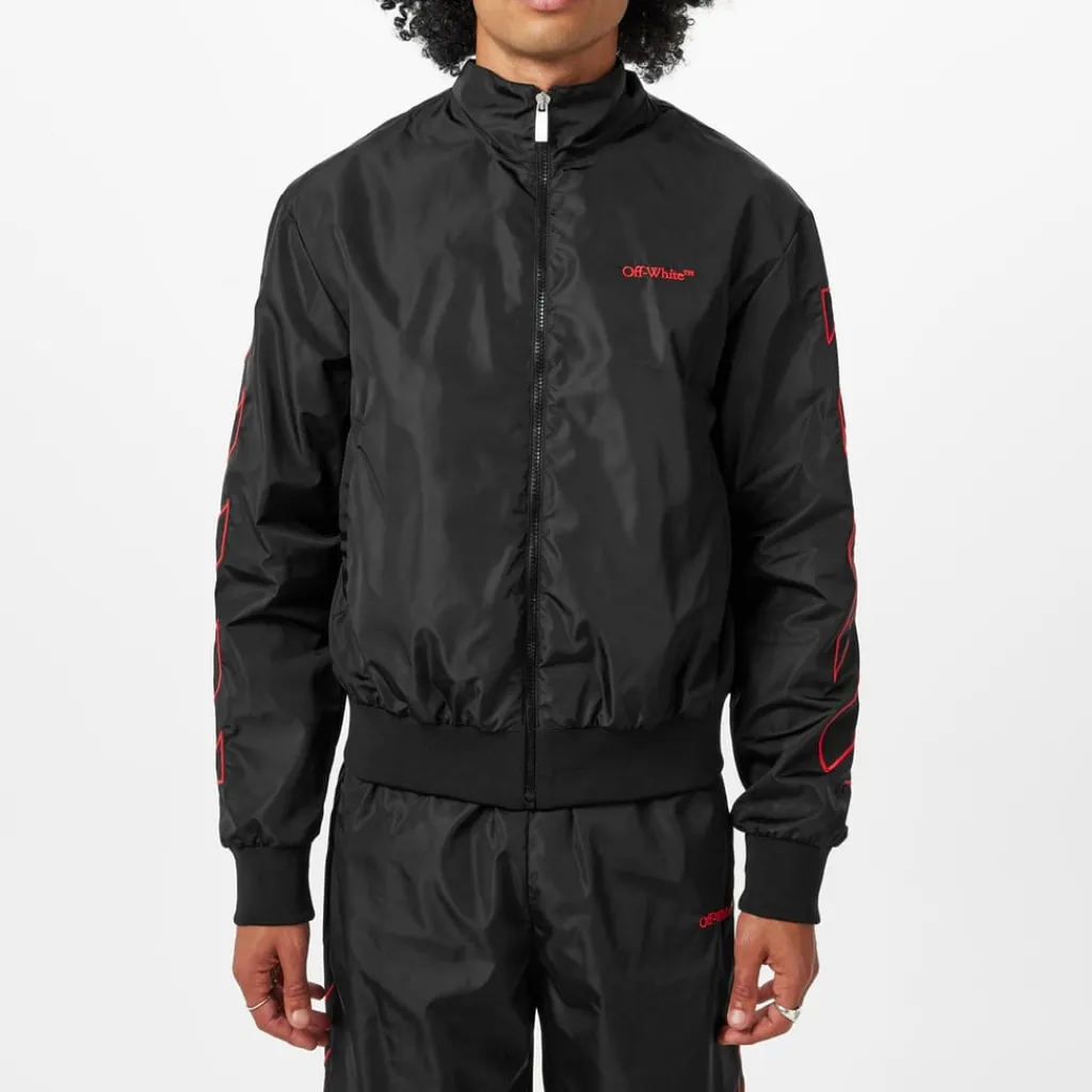 Tracksuits*Off White Diagonal Tracktop in Black