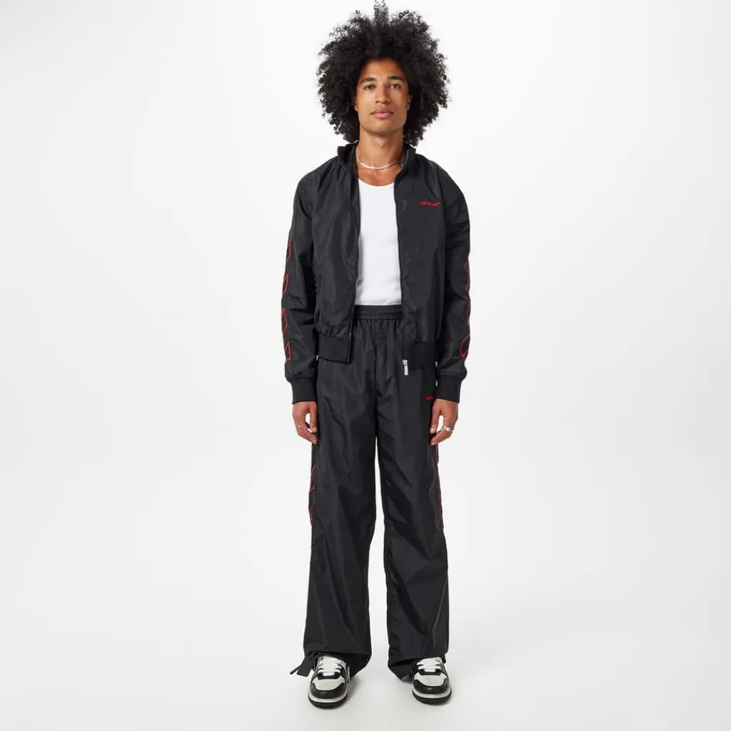 Tracksuits*Off White Diagonal Tracktop in Black