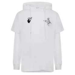 Hoodies*Off White Elivated Large Genie Hooded Sweatshirt in White