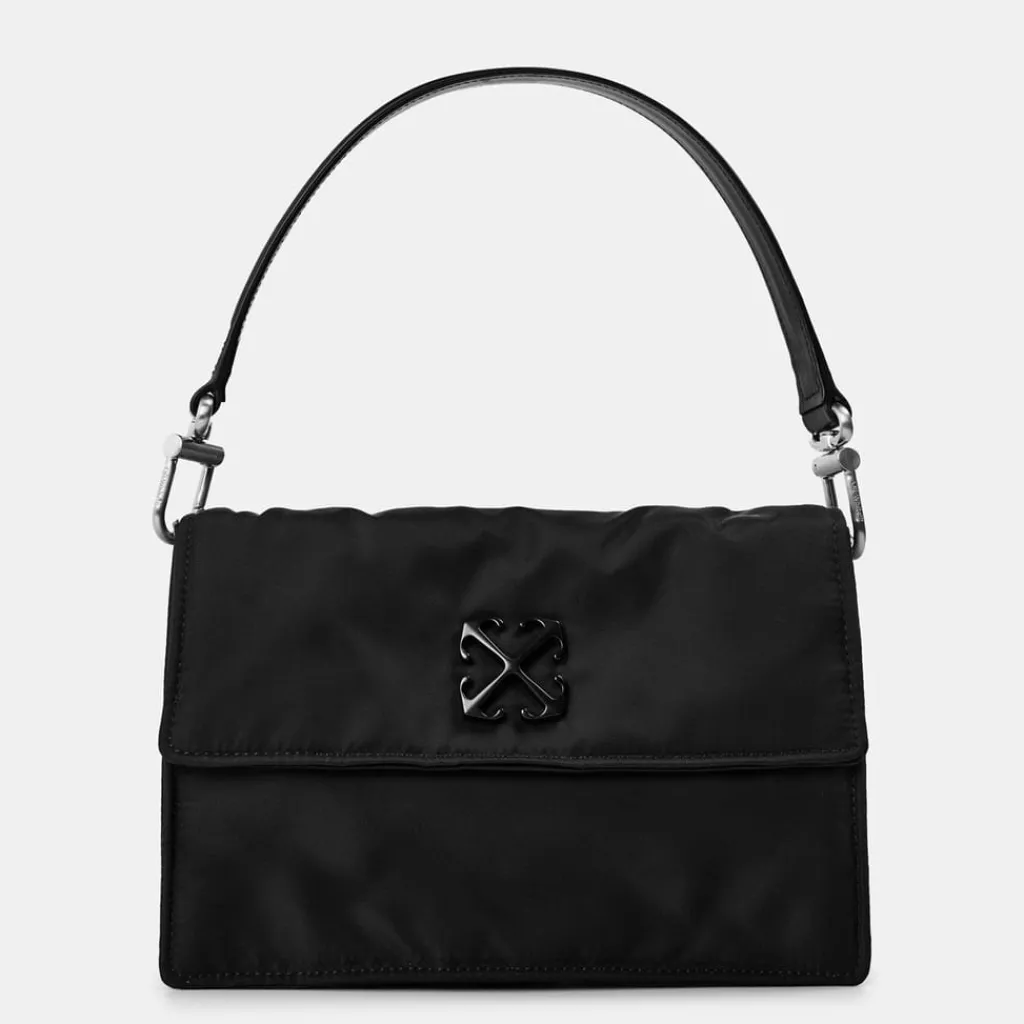 Bags*Off White Jitney Handbag with Detachable Strap in Black