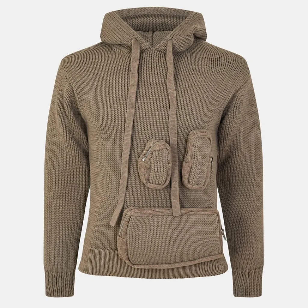 Hoodies*Off White Mltipkt Knt Hoodyi in Multi