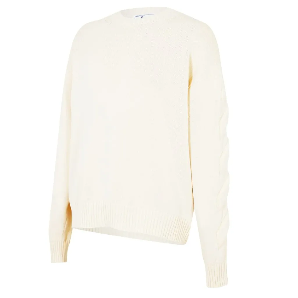 Knitwear*Off White Off 3d Diag Knit Crw in Beige