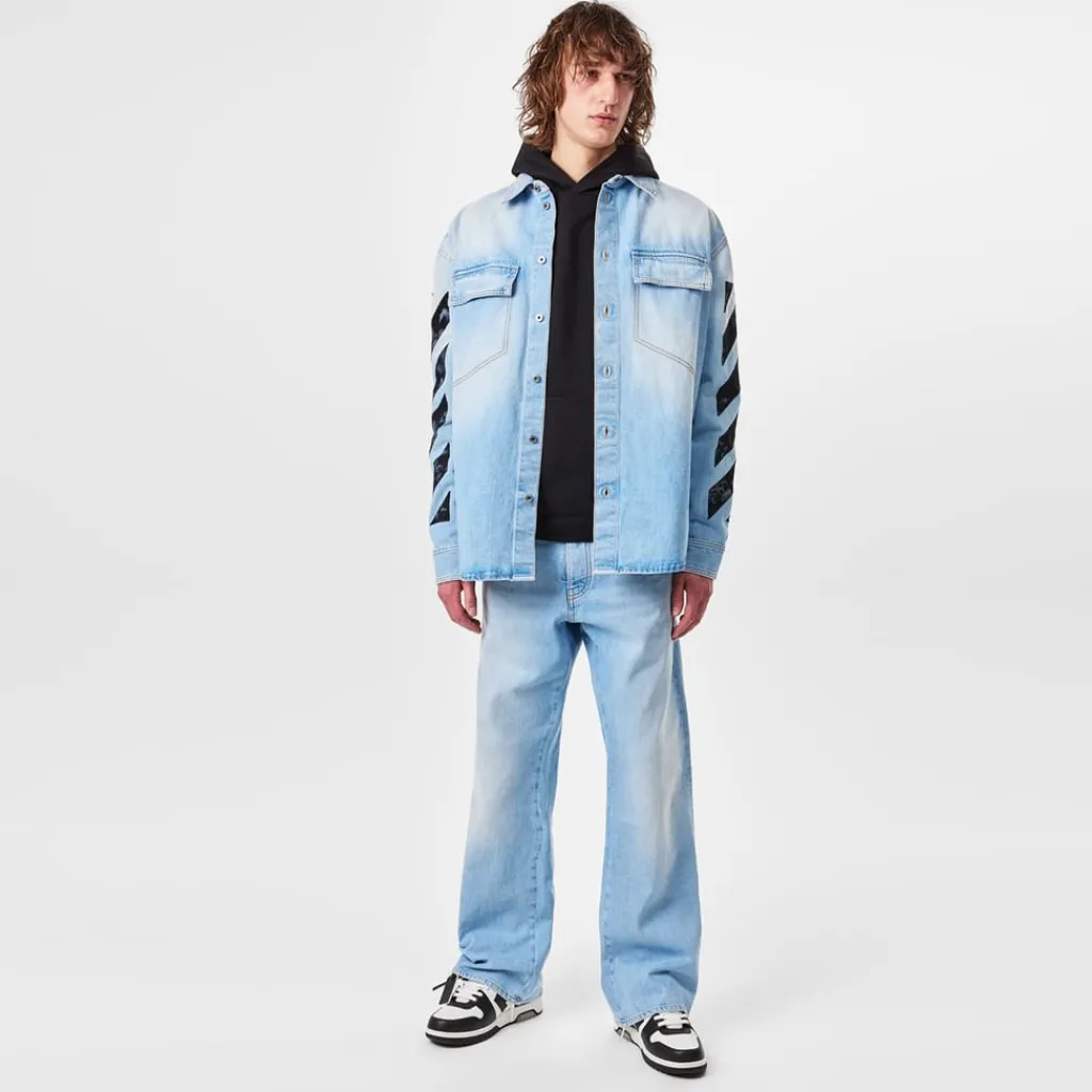 Jeans*Off White Off Diag Relax Jean Sn52 in Blue