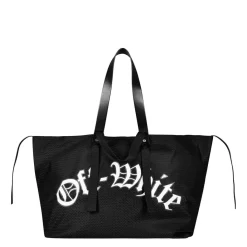 Bags*Off White Off Mesh Tote in Black