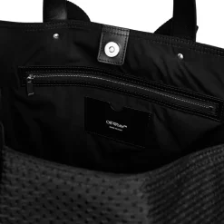 Bags*Off White Off Mesh Tote in Black