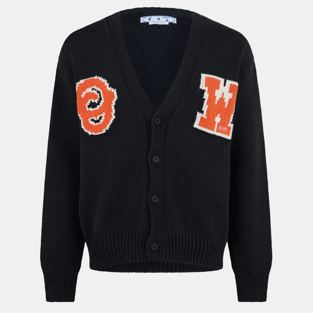 Knitwear*Off White Off Patch Cardi in Multi