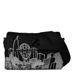 Bags*Off White Off Shoulder Bag in Black