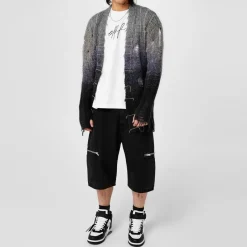 Knitwear*Off White Punk Degradé Cardigan in Grey