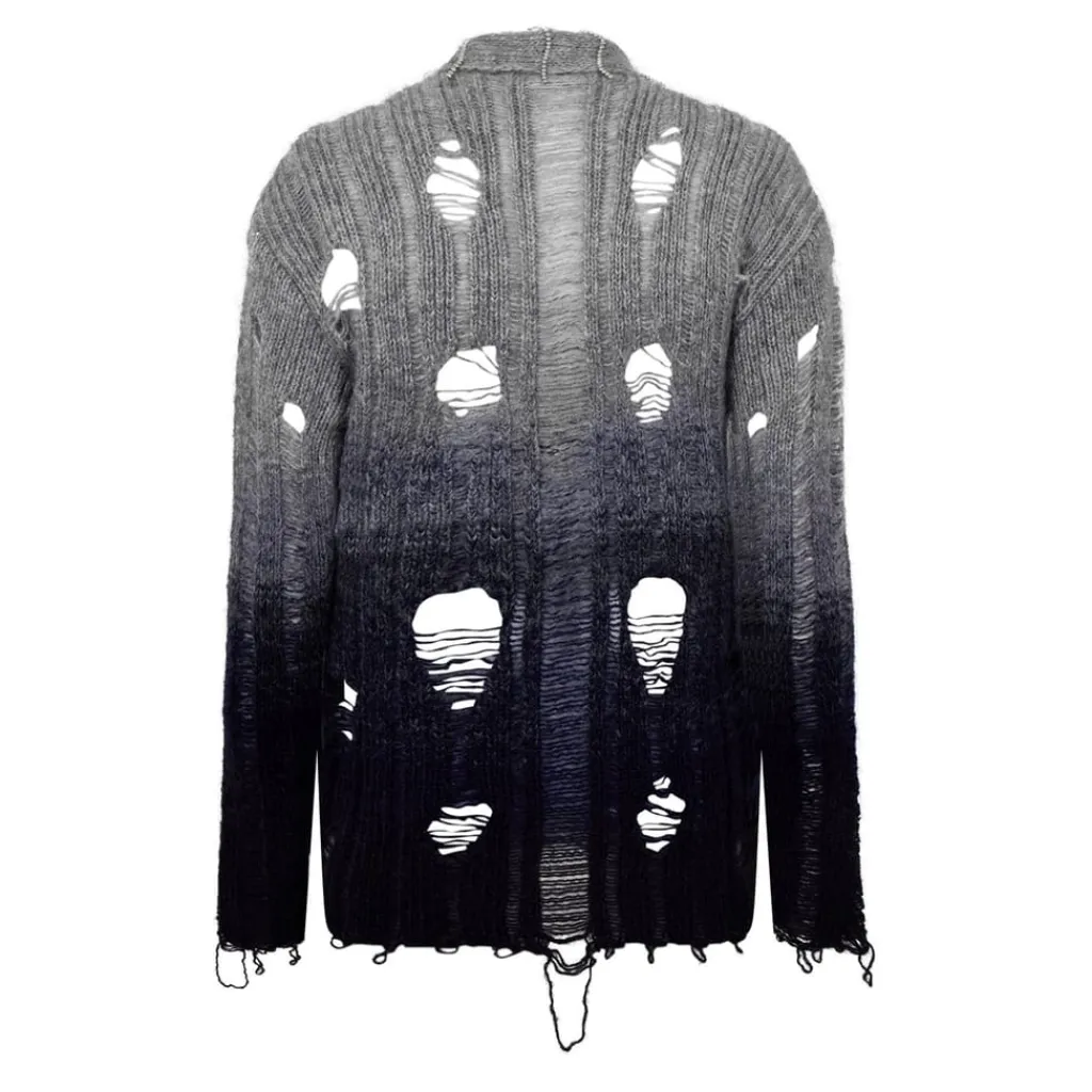 Knitwear*Off White Punk Degradé Cardigan in Grey