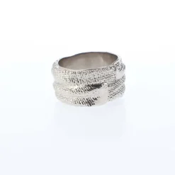 Jewellery-Watches|Gifts*Off White Swimming Logo Ring in Silver black
