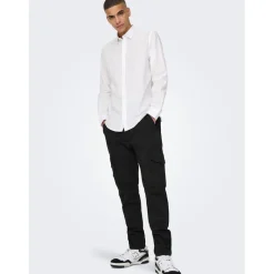 Trousers*Only and Sons Dean Regular Fit Cargo Combat Pants in Black