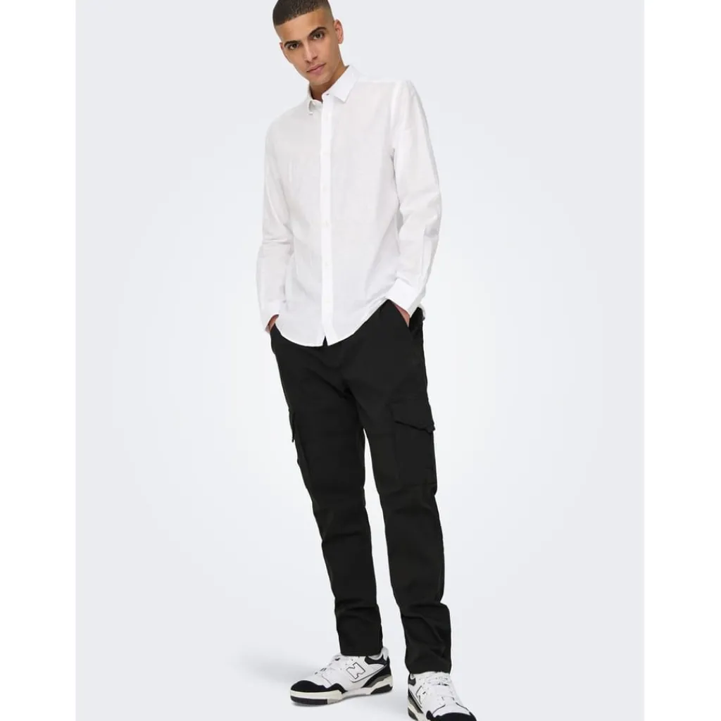 Trousers*Only and Sons Dean Regular Fit Cargo Combat Pants in Black